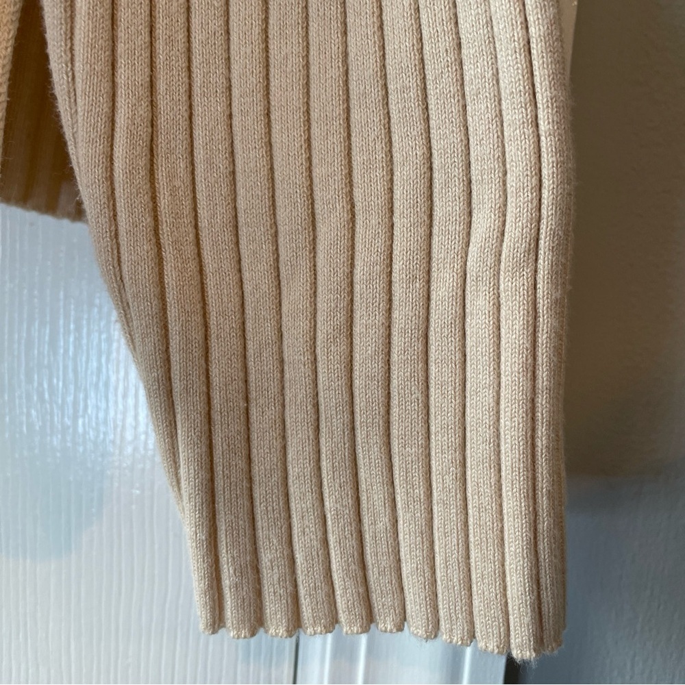 Aqua Women's XXXL Ribbed Knit Hooded Sweater Pullover Beige Drop Shoulder Loose - Picture 7 of 16